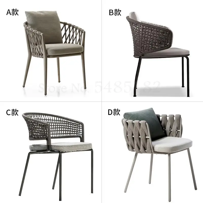 Скандинавский уличный стул из ротанга трехсекционный садовый тканый обеденный