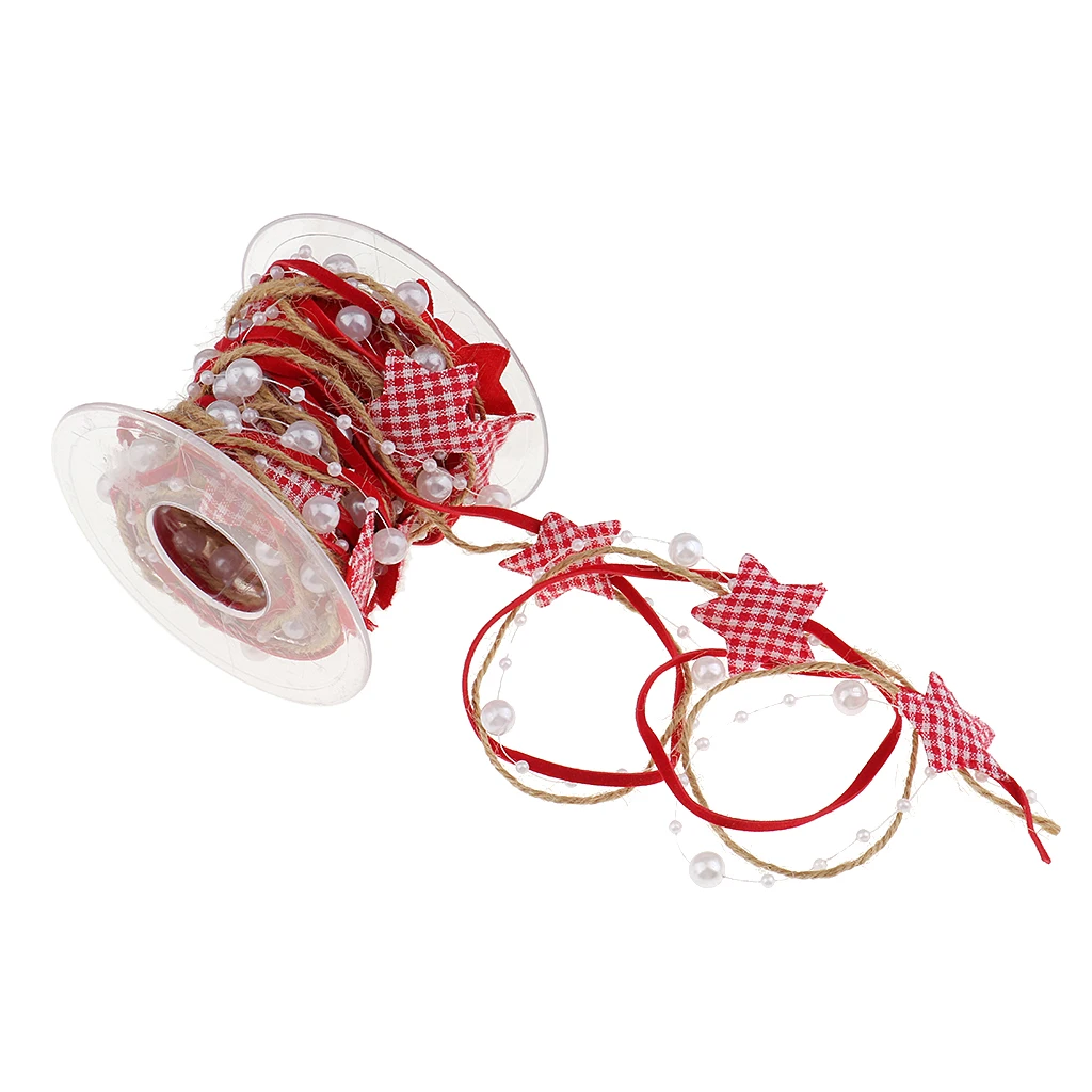 5 Meters Red Beaded Lace Trims Sewing Polyester Applique For Christmas Craft | Дом и сад
