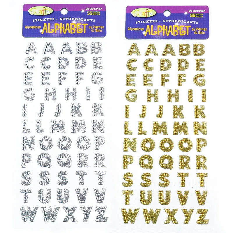 

1sheet Alphabet Rhinestone Self Adhesive Scrapbooking Stickers Clothing Accessories DIY PC Phone Decor English Letters Sticker