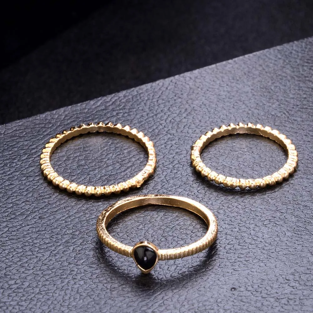 5 шт./компл. Boho женское кольцо полумесяц резные овальные укладки женский перстень