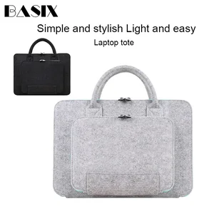 laptop bag handbag 11 13 14 15 inch super light solid wool felt laptop sleeve case for macbook lenovo dell hp asus computer bag free global shipping