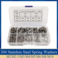 360pcsset stainless steel spring washer assortment kit m2m2 5m3m4m5m6m8m10 for handware tools accessories