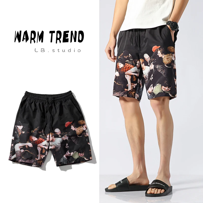 

LONG HENG Summer men's plus size s-5xl casual tide loose plus size pants