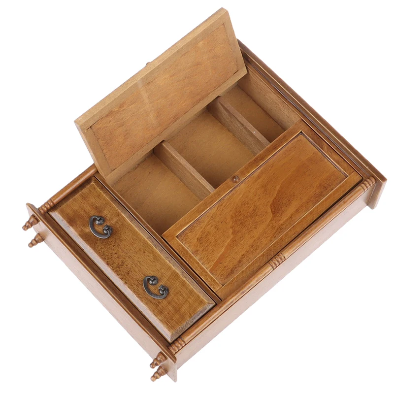 

1:12 Dolls House Miniature Vintage Wooden Wardrobe Model Furniture Accessory