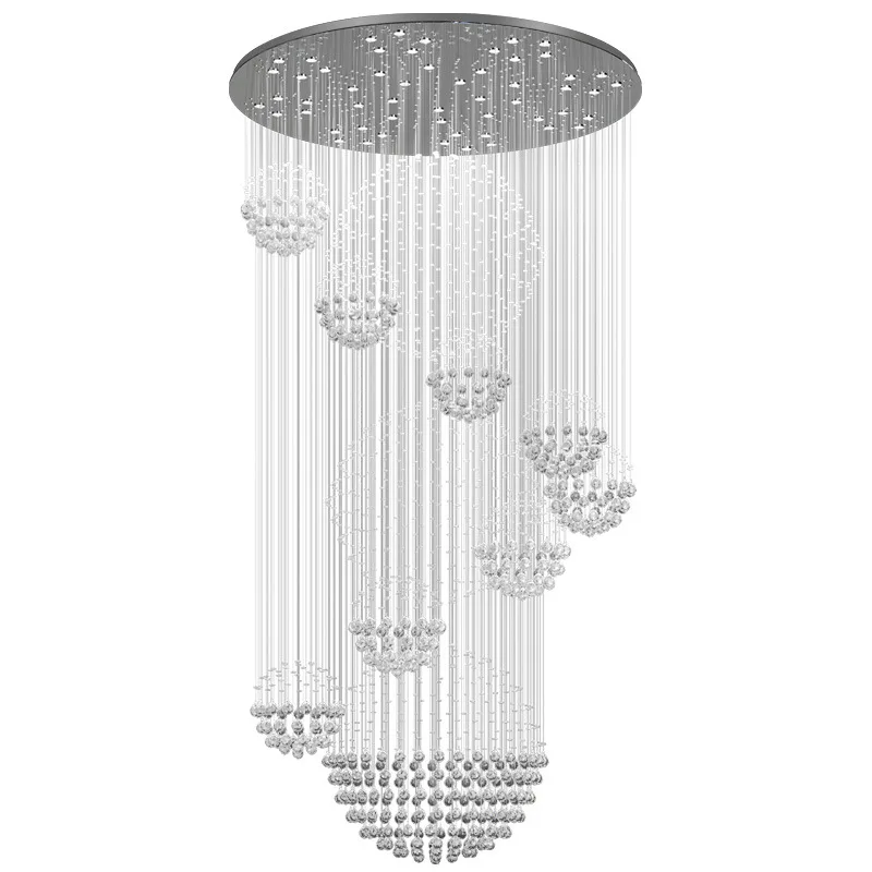 Хрустальная люстра К9 для сложного здания современная роскошная вилла дуплекс