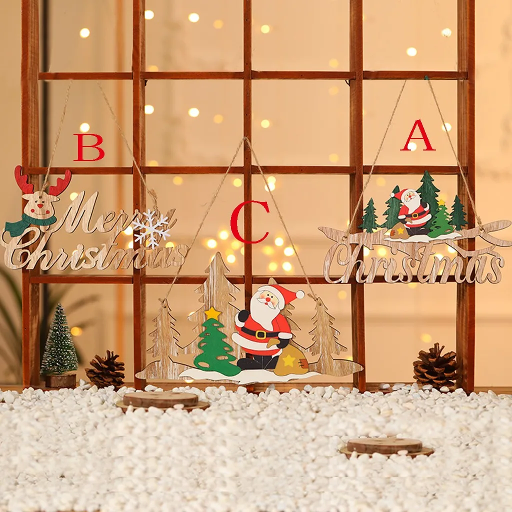 Рождественская деревянная подвесная Елочная игрушка сцена украшение Милый