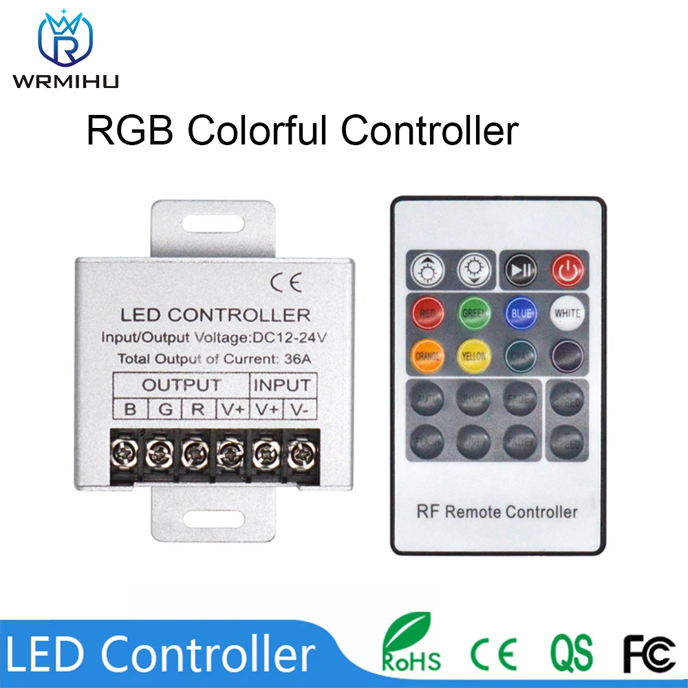 High-Power 360W Controller DC12-24V 36A 20-Key LED Wireless RF RGB Color Remote Control For KTV /Stage/Hotel led Light Strip