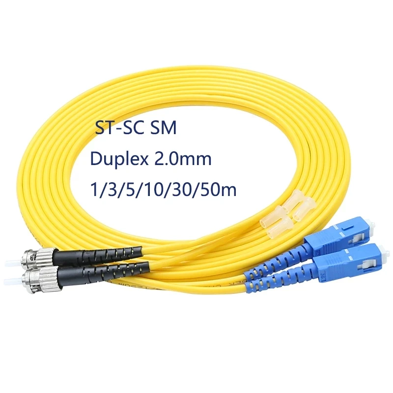 

10pcs/Pack ST/UPC-SC/UPC Singlemode SM Duplex Fiber Optical Jumper Fiber Optic Patch Cord 1m/3m/5m/10m/30m/50m
