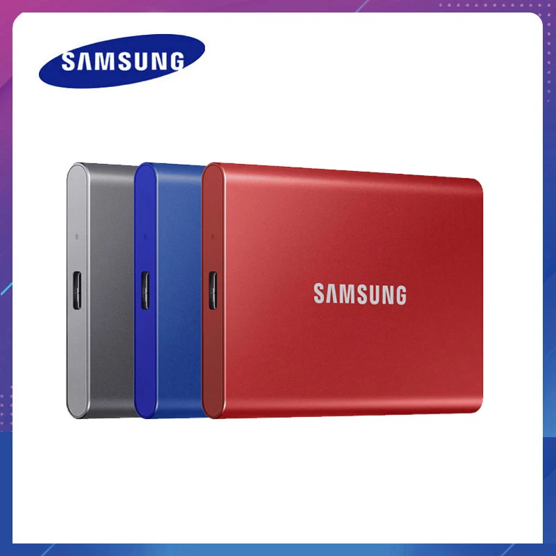 Портативный ssd накопитель samsung T7 жесткий диск внешний твердотельный 1 ТБ 500 Гб Type C
