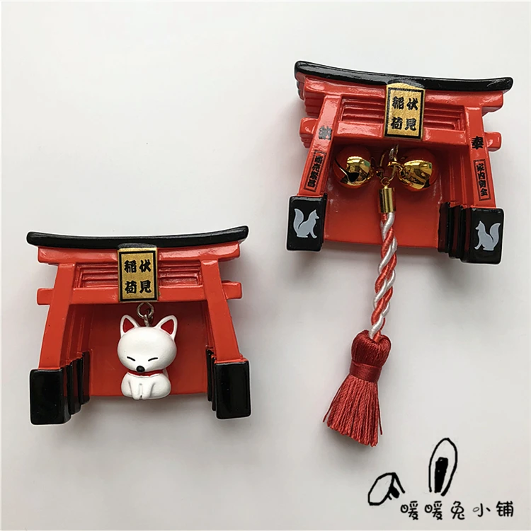 Япония Fushimi Inari Taisha White Fox Bell смола магнит на холодильник | Дом и сад