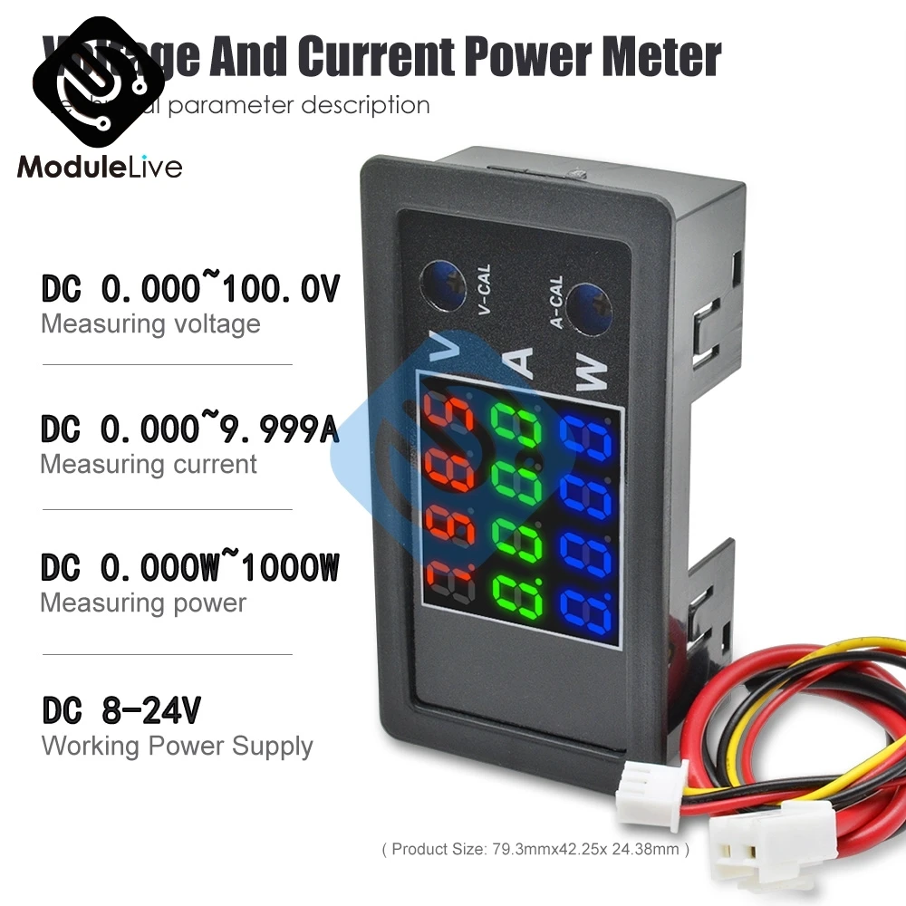 Высокоточный измеритель напряжения и силы тока вольтметр амперметр 3 дисплея 100 в
