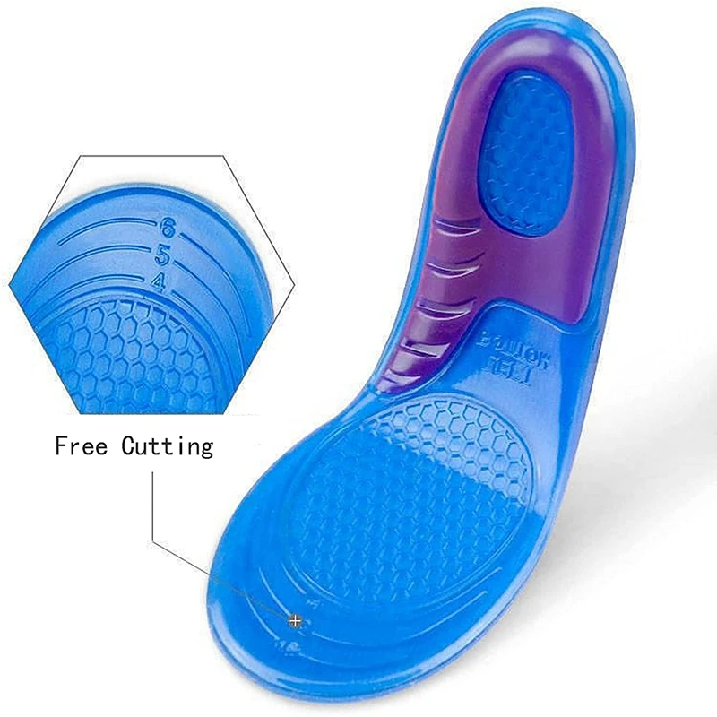 1 pair Orthotic Arch Support  and Foot Pain Massaging Silicone Gel Soft Sport Shoe Insole Pad For Man Women insoles Anti-Shock