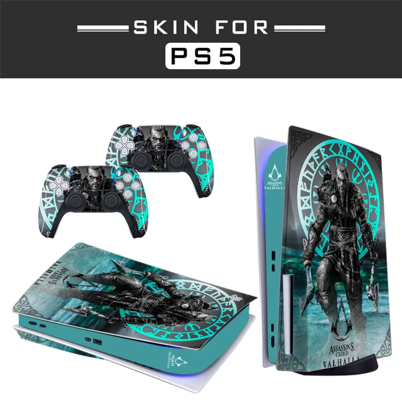 

Assassin's Creed Valhalla PS5 Disc Skin Sticker Decal Cover For PlayStation 5 Console and Controller PS5 Skin Sticker Accessory