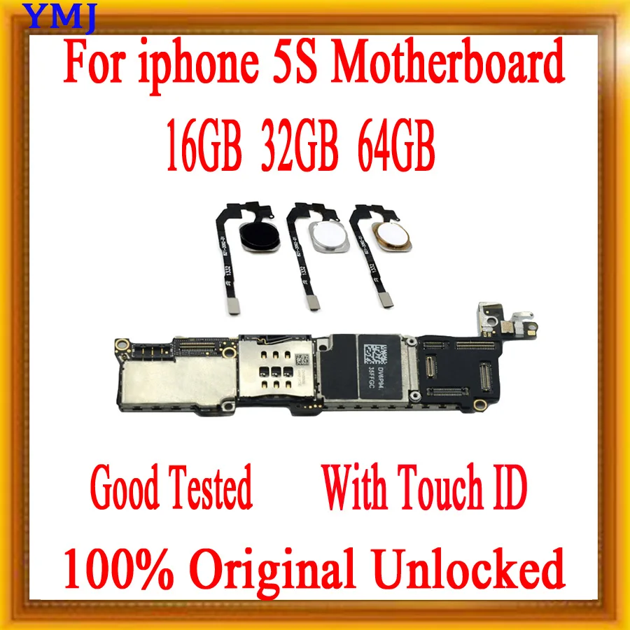 Черный/белый/золотой для iphone 5S материнская плата с полной разблокировкой, для iphone 5S материнская плата с сенсорным ID, бесплатный iCloud
