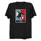 Футболка женская с принтом Кот Том Джерри мышь, милая одежда для пар, Повседневная хлопковая рубашка с забавным мультяшным принтом в стиле Харадзюку