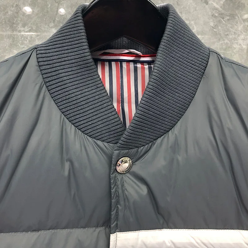TB THOM Winter Men's Jackets Fashion Brand Down Jacket Vest Matte Nylon Contrast 4-Bar Stripe Thick Wholesale TB Thermal vest