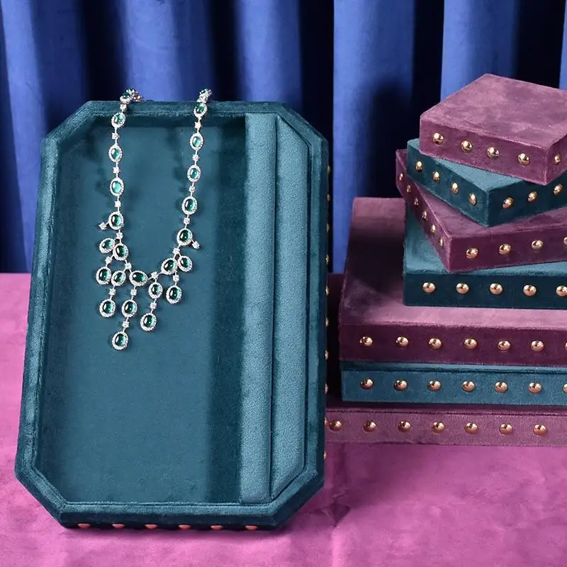 Creative Willow Flannel Jewelry Display Ring Earring Storage Tray See Pallet