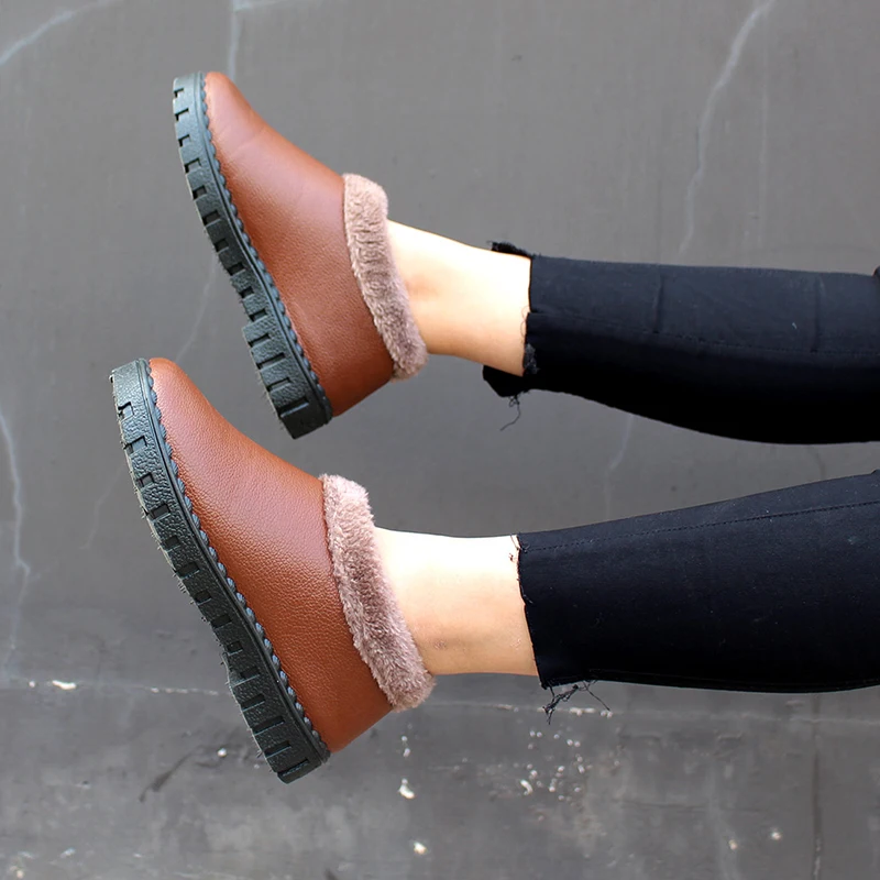 Женские теплые зимние ботинки Зимние водонепроницаемые ботильоны удобные