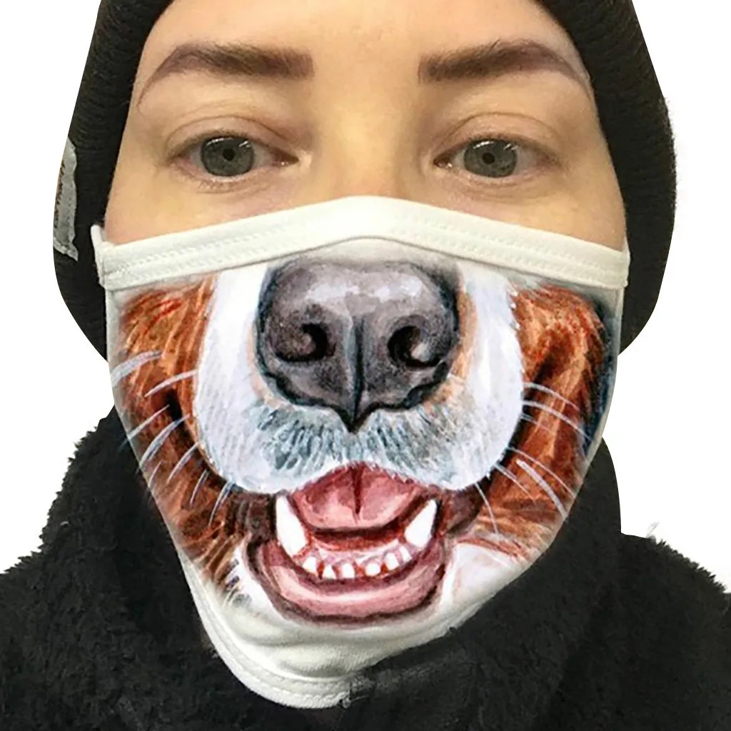 

6pc Adult Face-masks Funny Dog Print Mondmasker Reusable Masque Unisex Washable Mondkapjes Wasbaar Mascarillas Halloween Cosplay