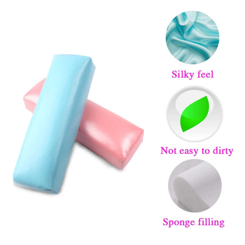 

Arm Rest Semicircle Cushion Pillow Design Manicure Care Leather Hand Nail Art Accessories Tool Soft Hand Washable Sponge Pillow