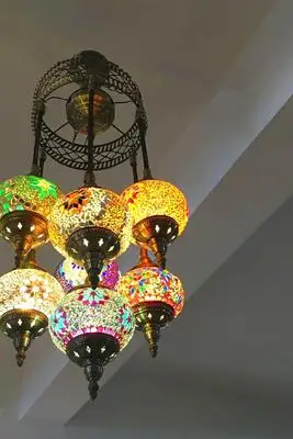 Турецкий марокканский подвесной светильник мозаичная Витражная лампа Ной