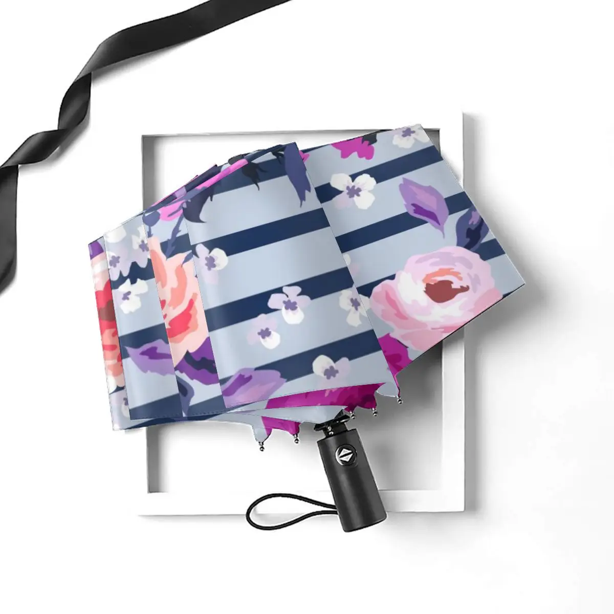 Comprare Bella Floreale Fiori Antivento Automatico Pieghevole Invertito Ombrello Portatile Paraguas Per Uomo Donna