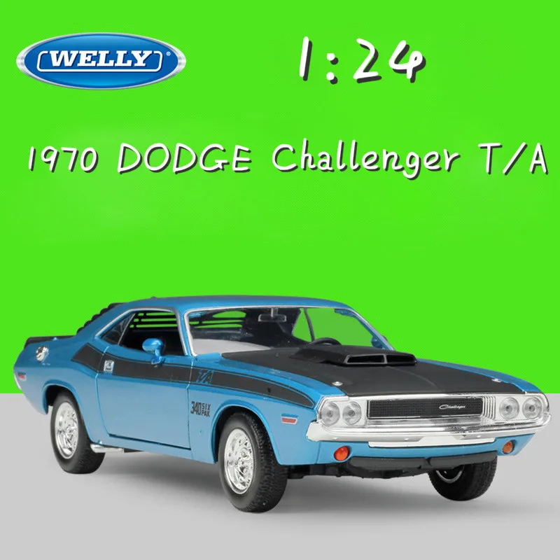 WELLY 1:24 Масштаб литой игрушечный автомобиль 1970 DODGE Challenger T/A Модель автомобиля