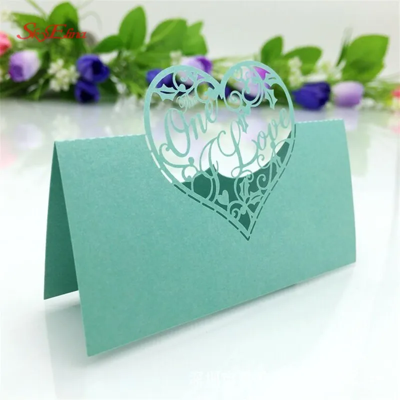 Карточка с именем лазерной резкой 100 шт./компл. карточка любовным сердцем для