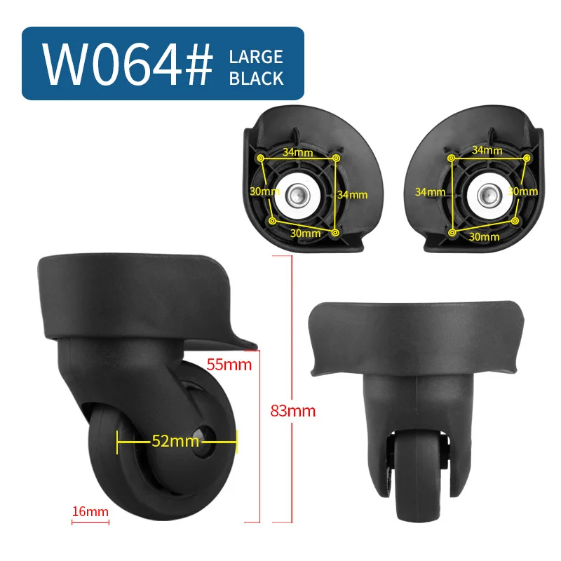 W064 Large Black 14-30 дюймов Чехол для костюма на колесиках, универсальные аксессуары для багажа, чехол для костюма на колесиках, запчасти, высокое качество, чехол на колесиках, ролики - Цвет: W064 Large Black