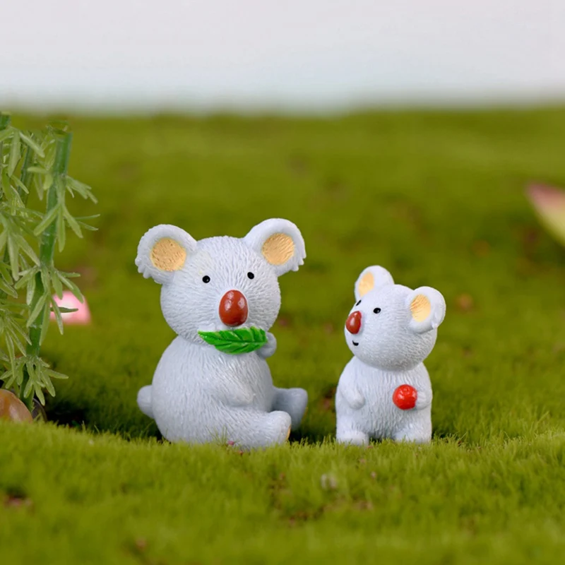 Micro Landscape Resin Koala Creative Figurine Simulation Cartoon Decorations Decorative Gift Accessories Fairy Garden Miniatures | Дом и сад