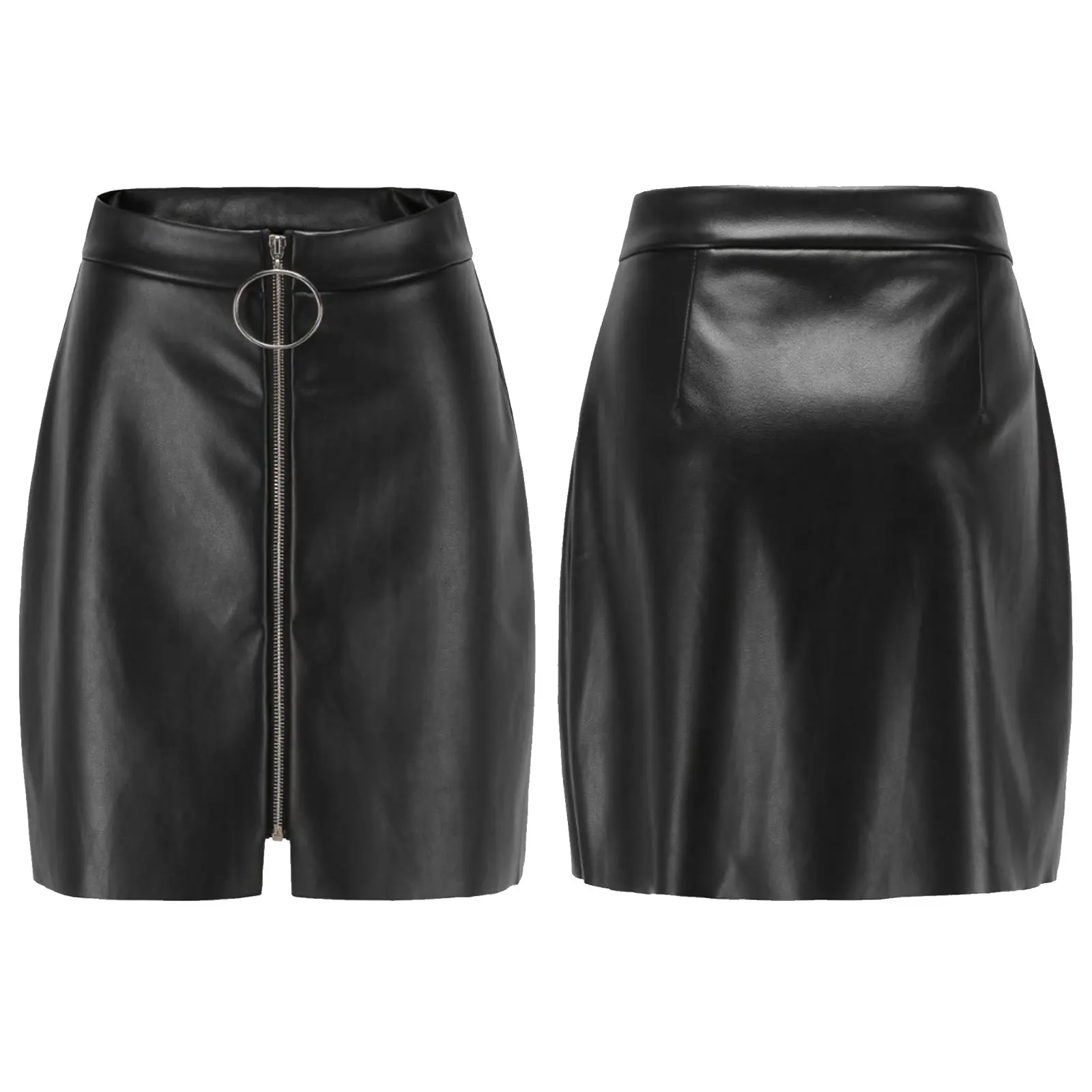 Чехол накладка из ПУ кожи юбки женские 2020 новое уплотнительное кольцо на молнии