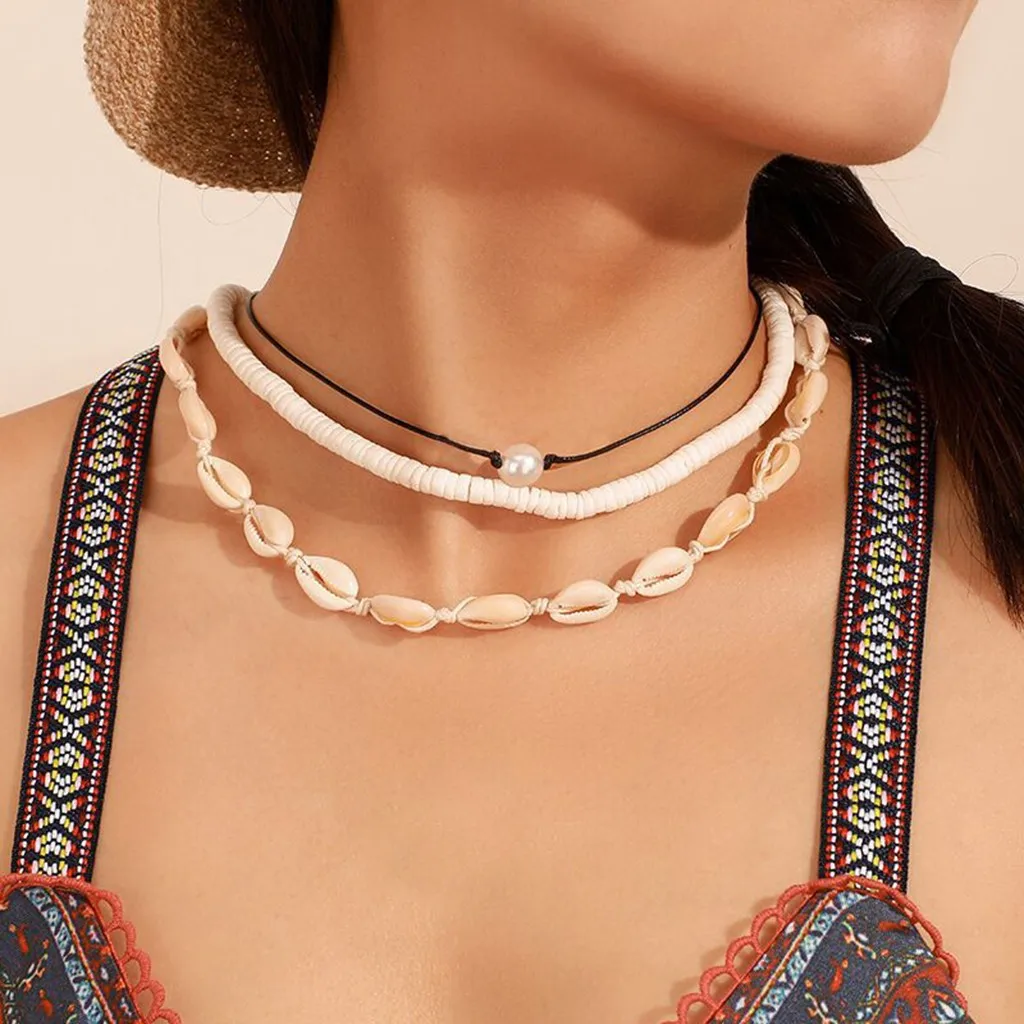 Гавайский жемчуг морской ракушки чокер Ожерелье из жемчуга Ожерелья Подвески