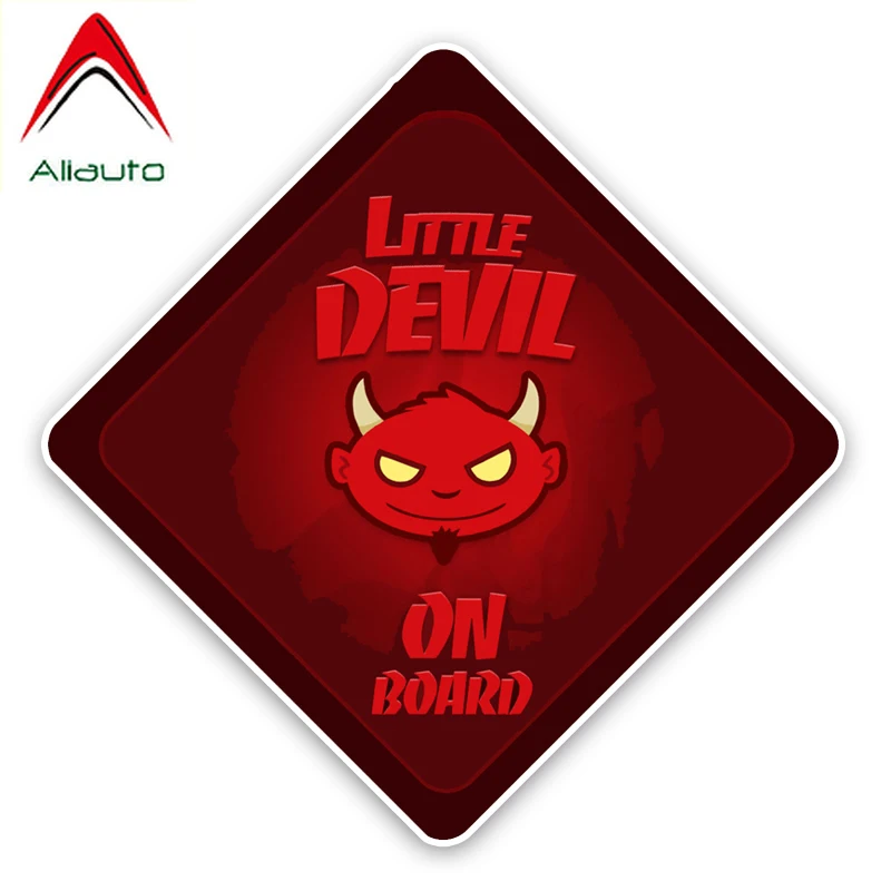 Цветной Предупреждение ющий знак Aliauto стикер для автомобиля маленький дьявол