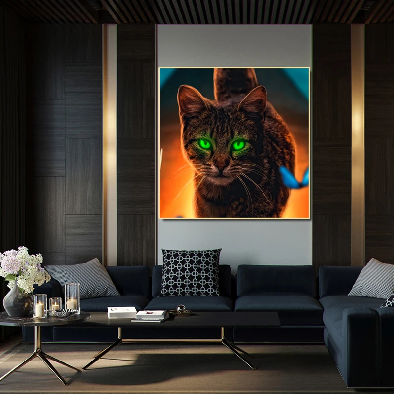 Настенная картина на холсте абстрактная фотография кошка олень леопард картины