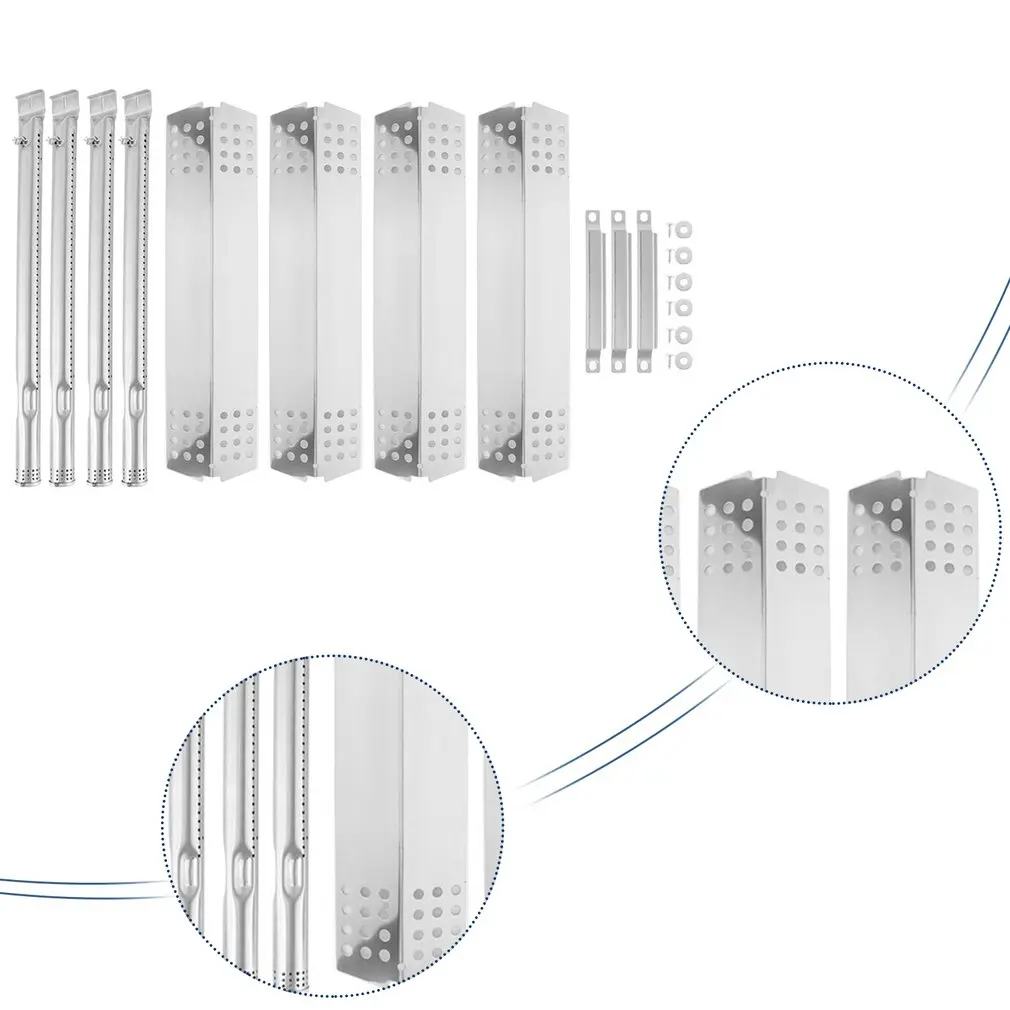 

Gas Grill Replacement Kit Stainless Steel Burner Hot Plate Crossover Tube Gas Grill Replacement Kit Without Screws