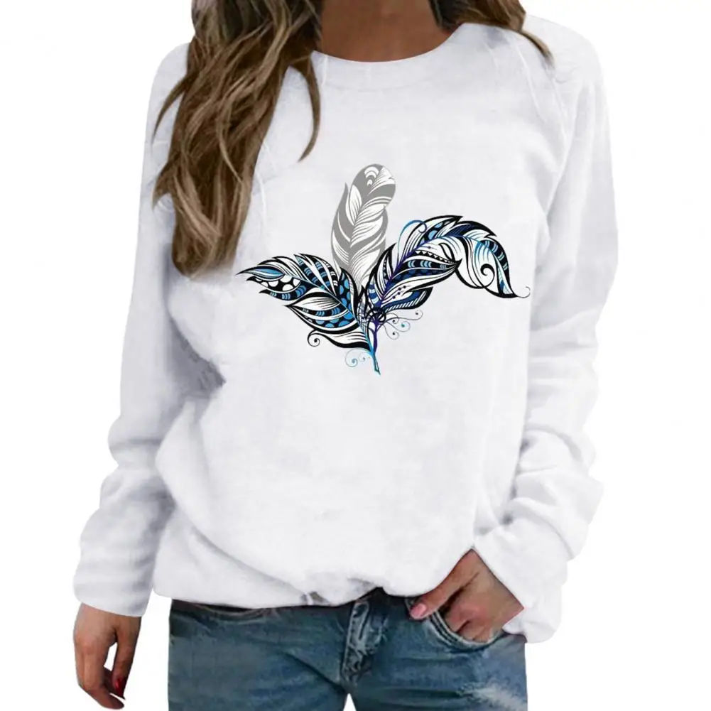 

Women Hoodie Shin-friendly Polyester Warm Keeping Flower Printed Thickened Girls Hoodie Daily Wear Clothing