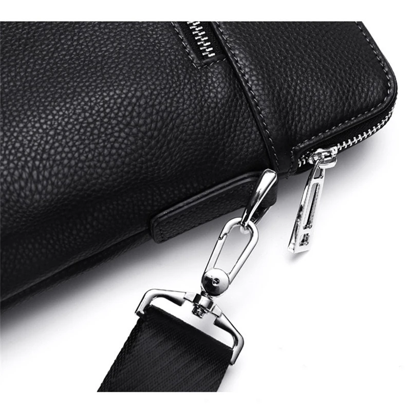 Fashion Men's Briefcase New Large Genuine Leather Laptop Handbag Business Office Tote Women's Waterproof Shoulder Messenger Bag