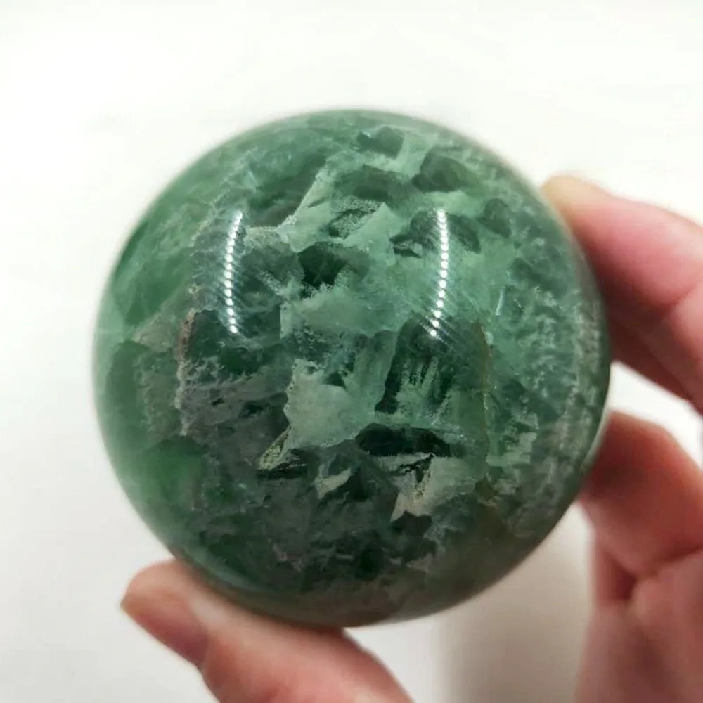 

55mm fluorite Green Fluorite Healing Crystal Ball, Sphere & for Reiki Chakra Meditation Therapy Decor 1PC