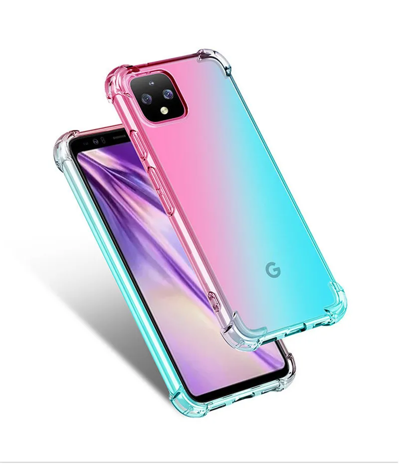

Silicone Gradient Soft Case For Google Pixel 4 Case Pixel4 Coque Crystal Clear Shockproof Case for Google Pixel4xl Pixel4XL Capa