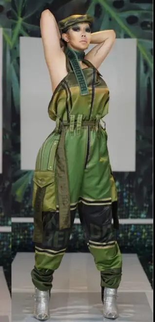 Камуфляжный комбинезон Одежда для танцев в стиле хип-хоп бара ночного клуба