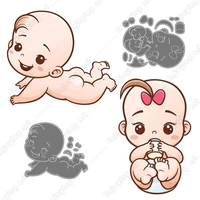 lovely baby cute sucking baby hot new metal cutting dies stencil for scrapbooking diy christmas card birthday card stamp die cut