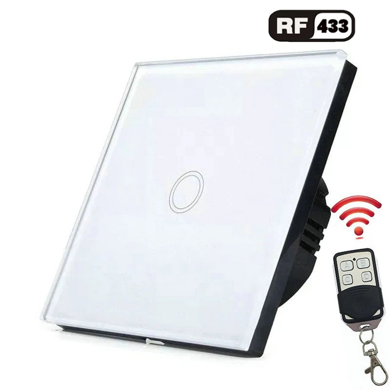 1 gang remote white 1/2/3/220 тиски Беспроводной светильник сенсорный переключатель Стандартный ЕС умный дом Беспроводной переключатель - Цвет: 1 gang remote white