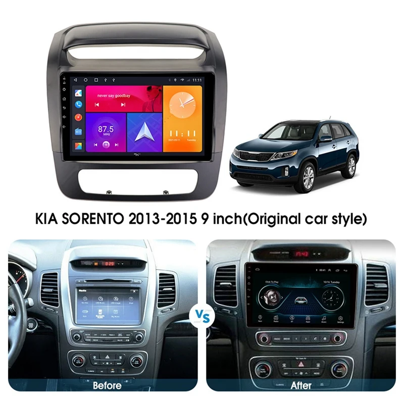 

2 DIN 9 Inch Car Dashboard Frame Radio Panel Frame DVD Panel Suitable for KIA Sorento 2013-2015