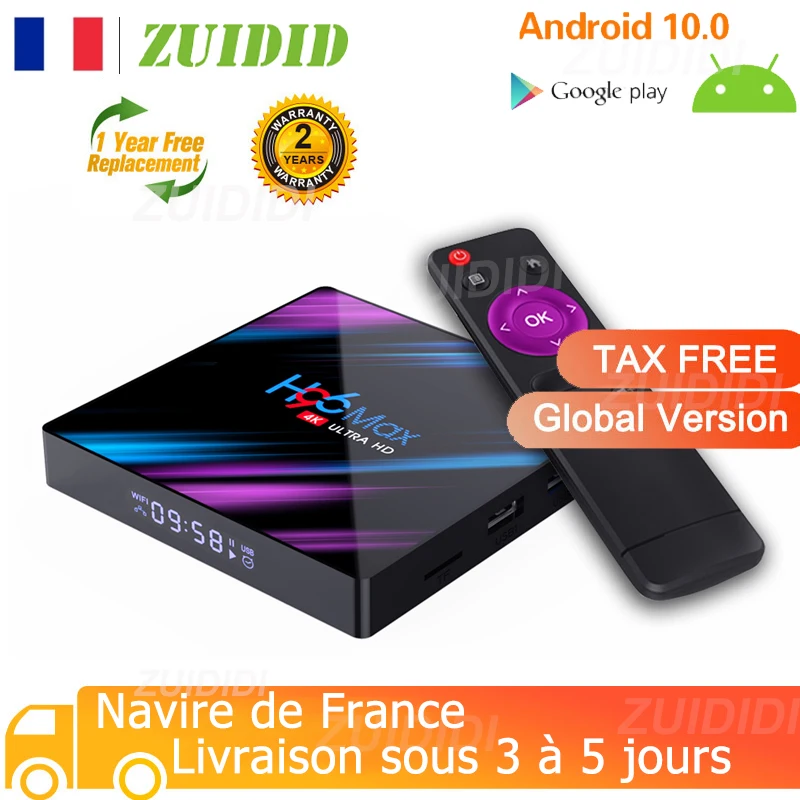 

H96 MAX Smart TV Box Android 10 RK3318 BT Wifi 2.4/5.0G Wifi 4K Youtube 4GB 64GB TV BOX Set top box Media player