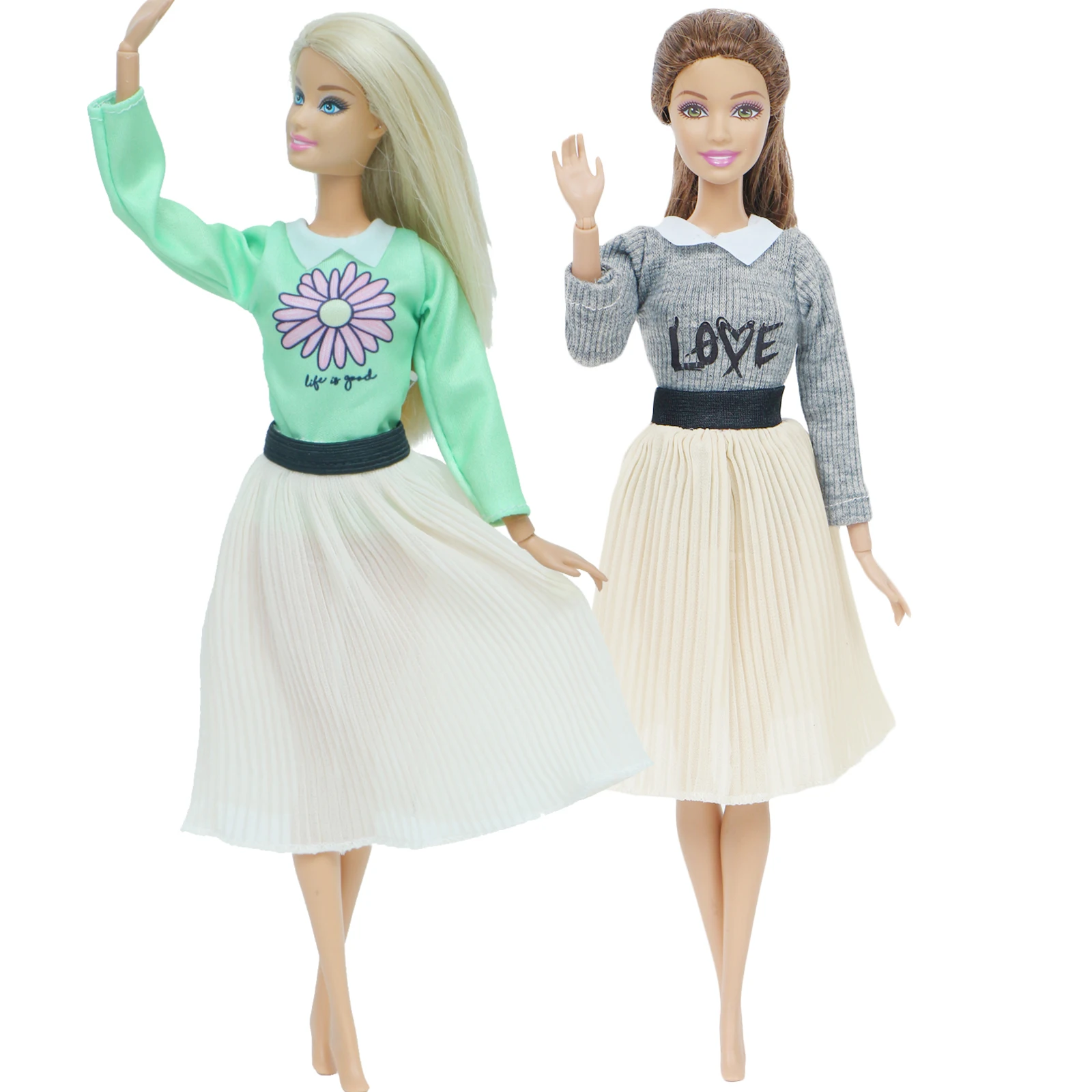 Модная одежда повседневная для близнецов юбка платье Одежда куклы Барби девочки