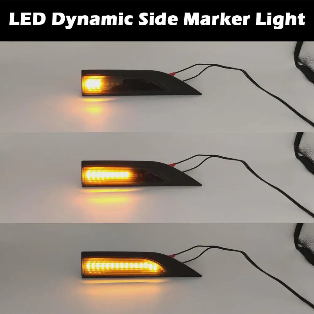 

2Pcs For VW Transporter T6 Caravelle Multivan MK VI 2015-UP Smoked Lens LED Side Marker Lamp Dynamic Amber Turn Signal Light