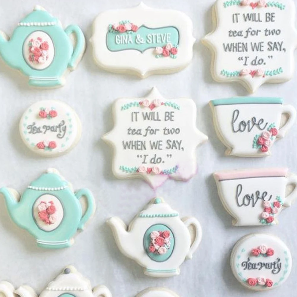

2Pcs Teapot Tea Cup Set Cookie Cutter Stainless Steel Fondant Cake Mold Tool