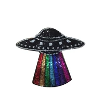 new arrival large sequins space patch sew on ufo universe applique planet patch for t shirt garment diy apparel accessories