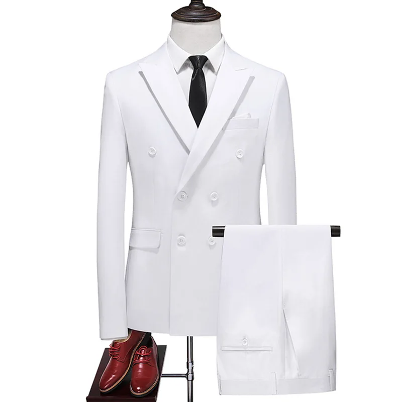 

Men's new suit. Double breasted black and white suit. The wedding dress. Host dress. Big yards