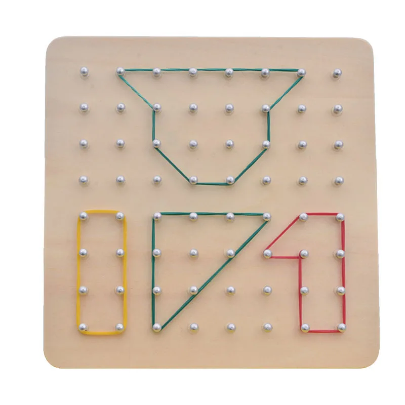 montessori baby creative toy graphics rubber tie nail boards with cards childhood education preschool kids free global shipping
